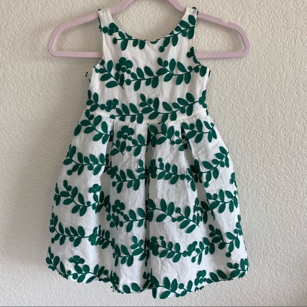 Janie and Jack Green and White Kids Dress